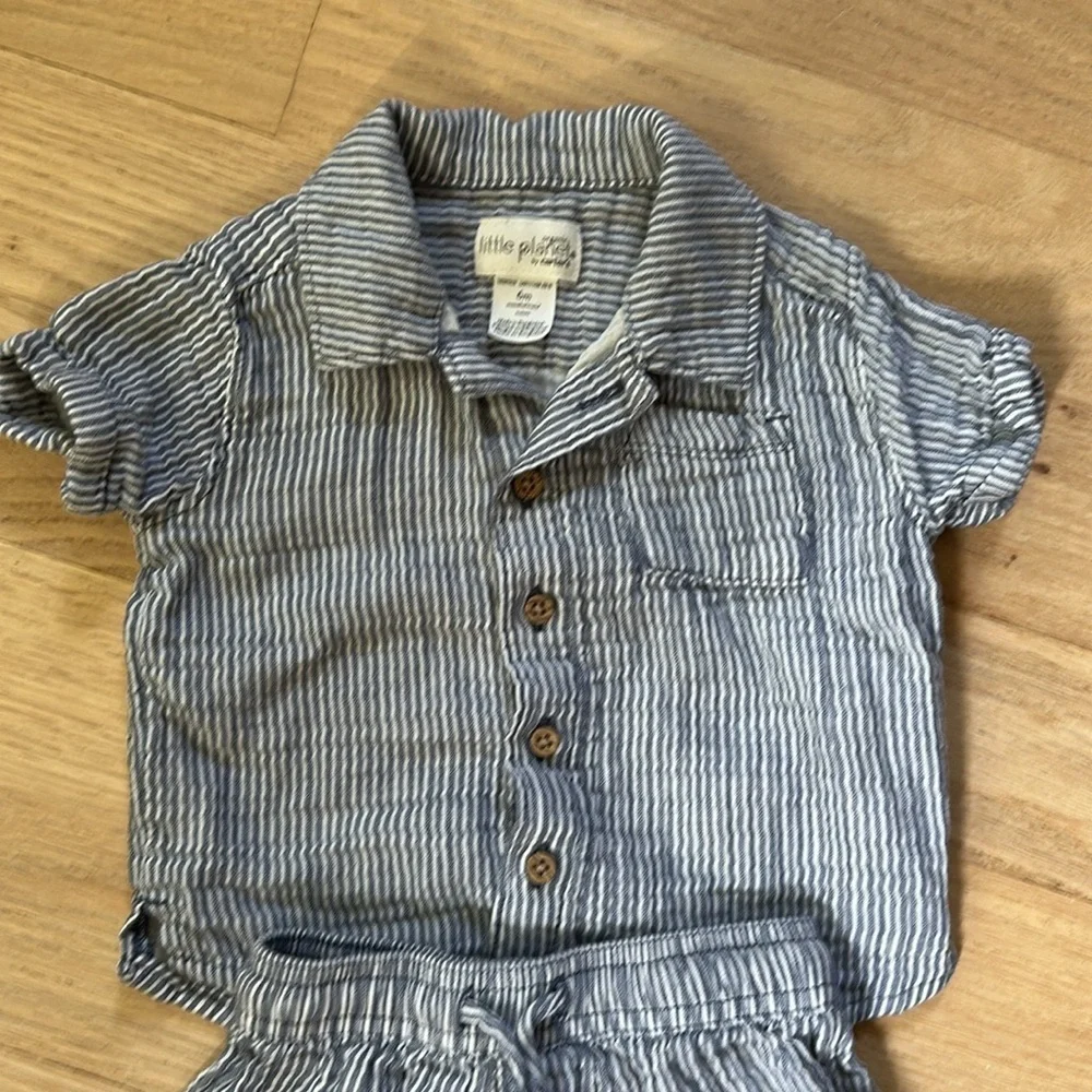 Kids Blue Striped Matching Set